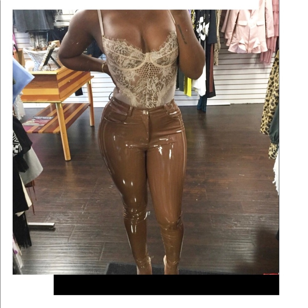 MOCHA Latex pants.. Size Small..Brand New